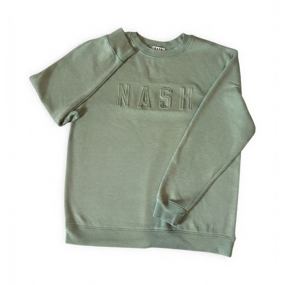 NASH Men's XL Green Crew Neck Pullover Sweatshirt Long Sleeve Solid Logo